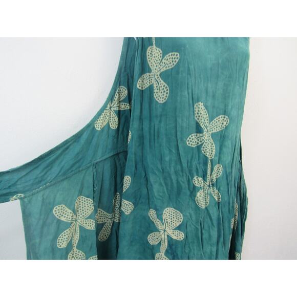 Las Manos XL Blue Floral Dress Adjustable Sleeveless Maxi Tank Dress - Picture 3 of 7